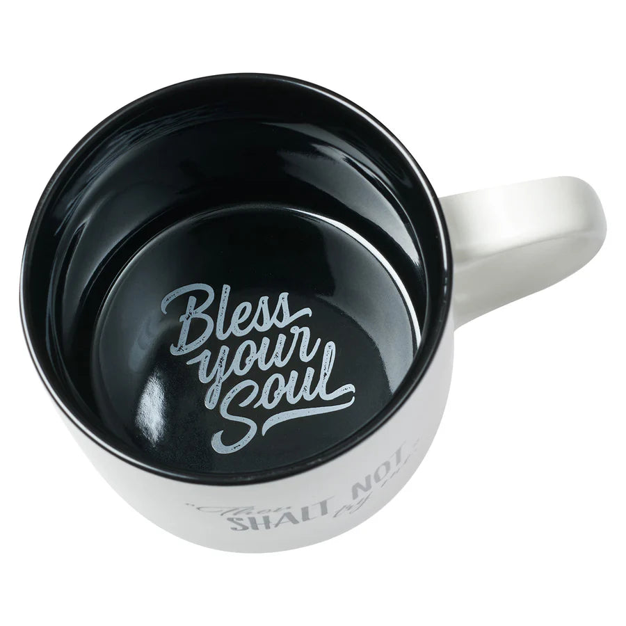 Thou Shalt Not Try Me White With Black Interior Ceramic Mug