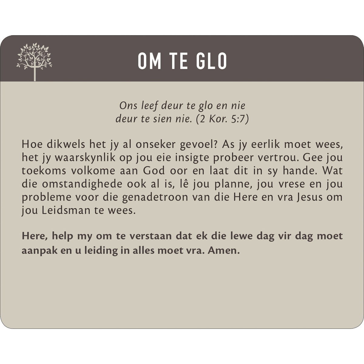 Geanker In Die Woord Afrikaans Prayer Cards In Tin By Solly Ozrovech