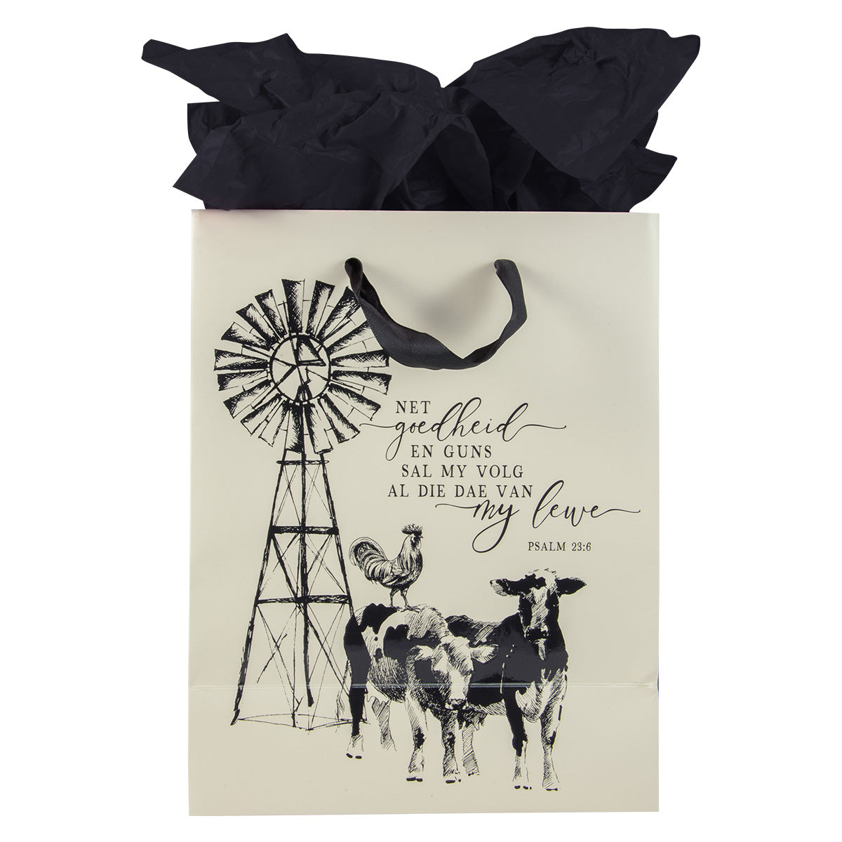 Net Goedheid En Guns Sal My Volg Afrikaans Medium Gift Bag With Gift Tag - Psalms 23:6