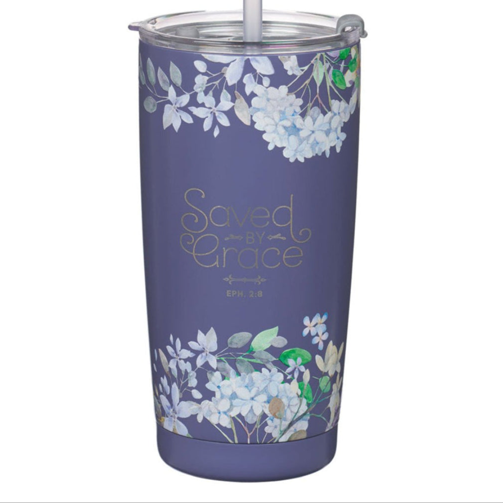Saved By Grace Stainless Steel Travel Mug - Ephesians 2:8