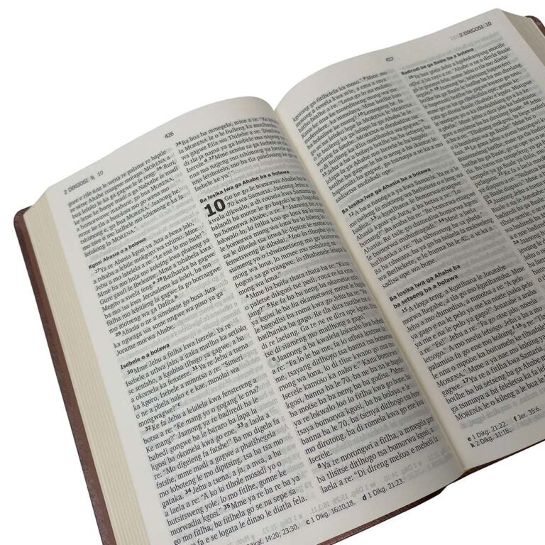 SETSWANA 1970 complete Bible, large print, brown vinyl softcover, gilt-edged
