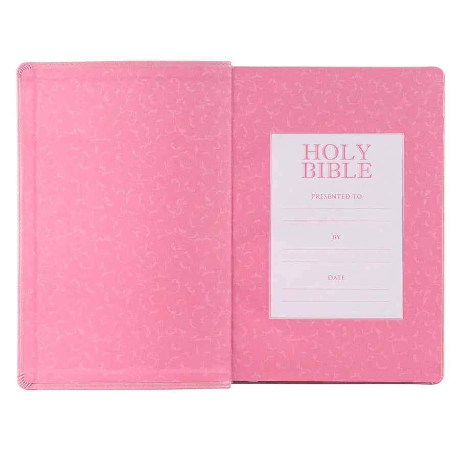 KJV Pink Faux Leather Full-Size Bible Giant Print Indexed