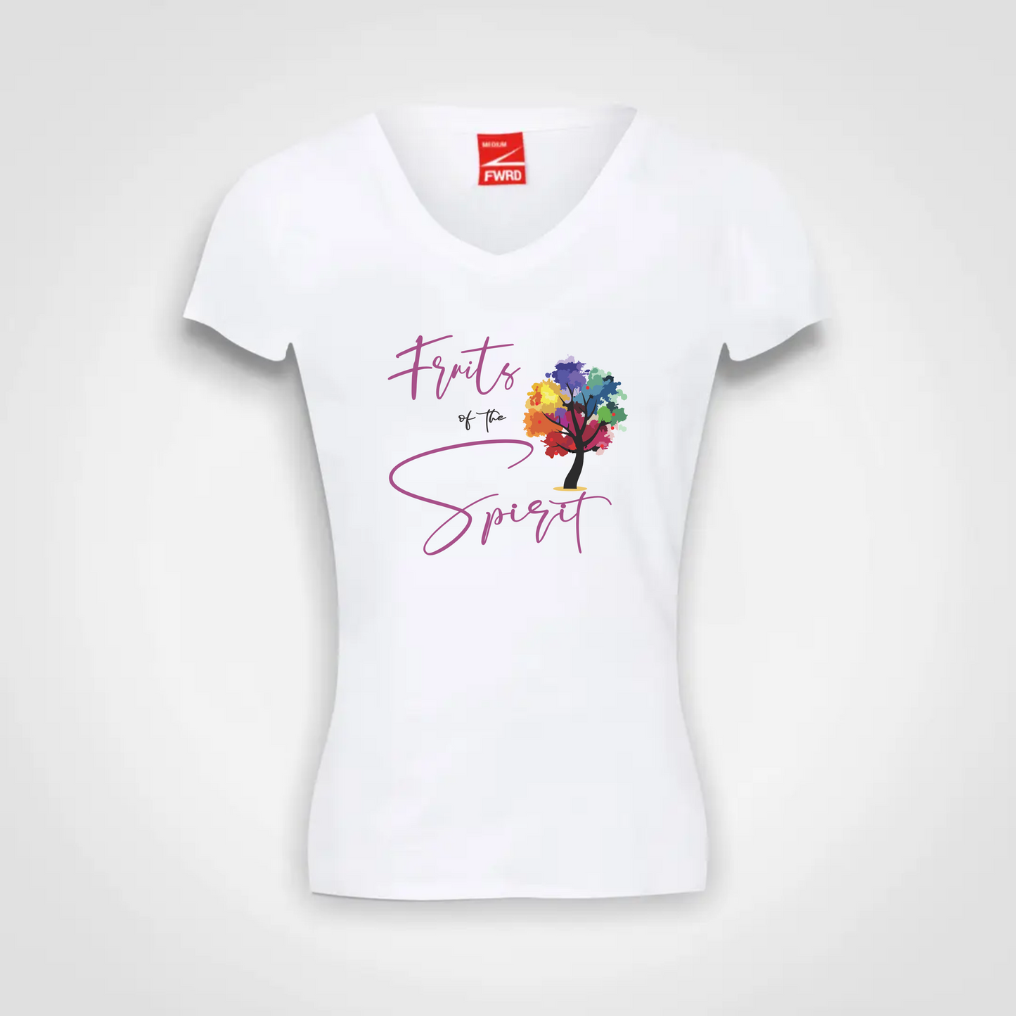 Ladies V Neck T Shirt (W)- Fruits of the Spirit