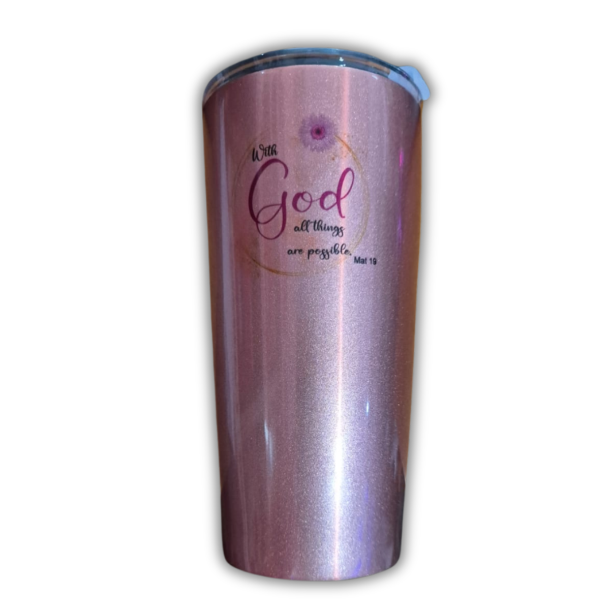 Stainless Steel Tumbler 17oz- With God all things are possible