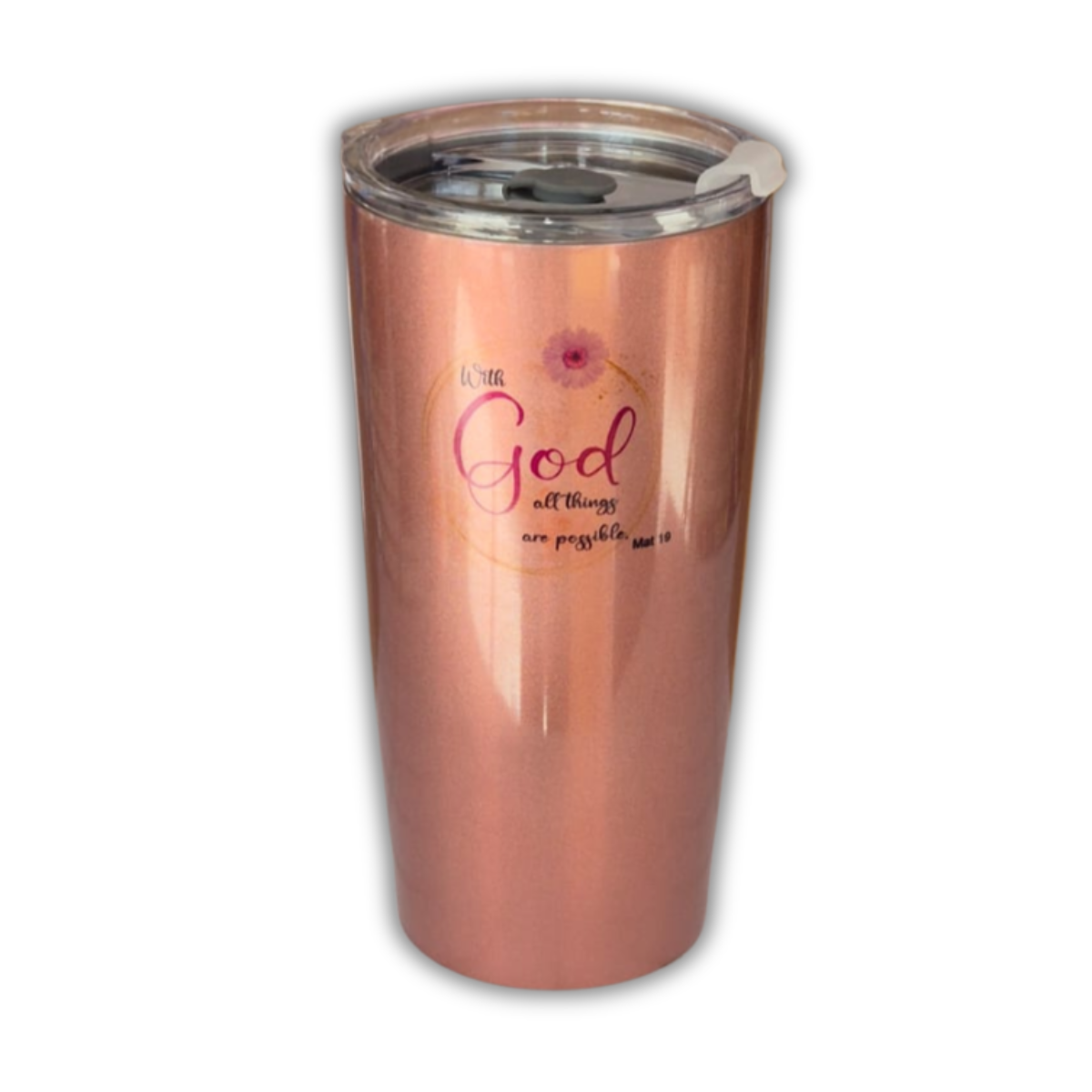 Stainless Steel Tumbler 17oz- With God all things are possible