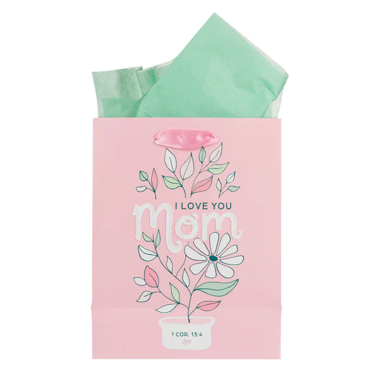 I Love You Mom Medium Gift Bag with Gift Tag