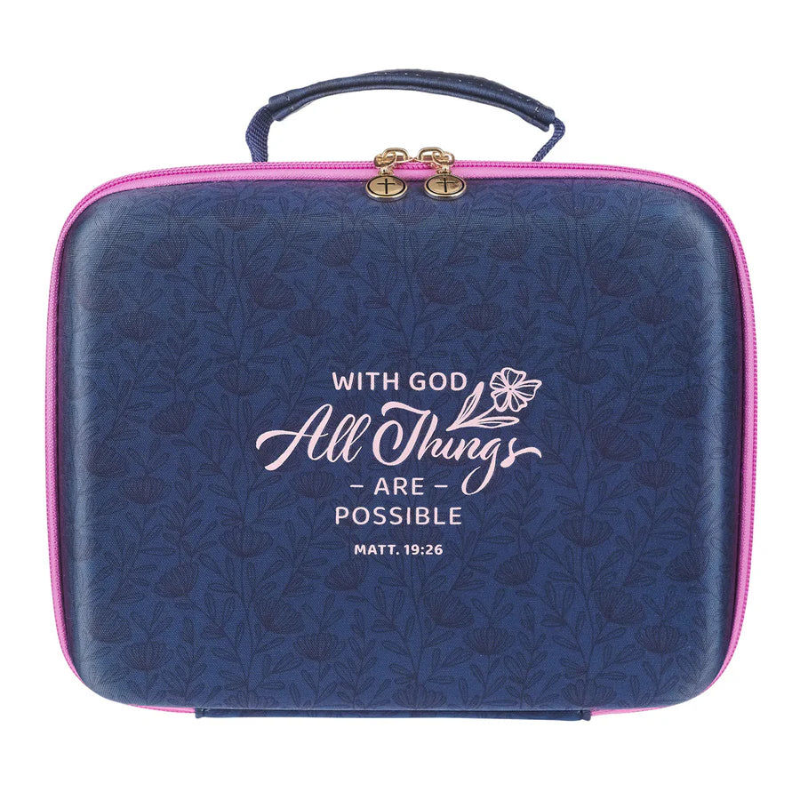 With God All Things Are Possible Hardcover Organizer Bible Case