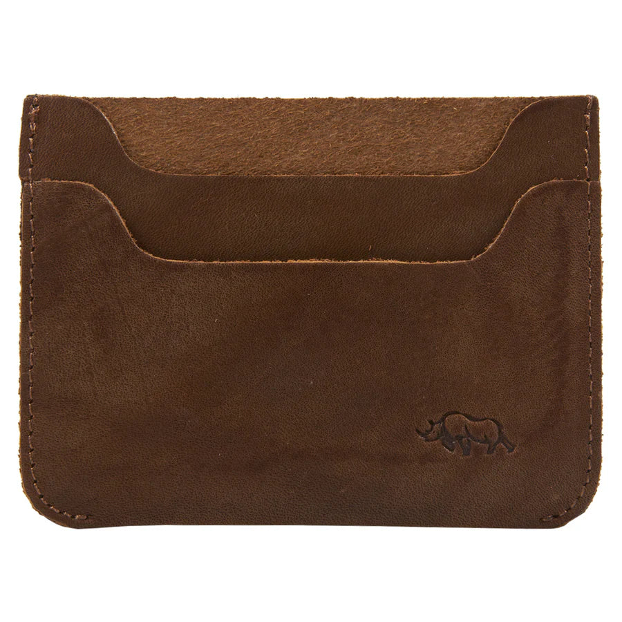 Genuine African Leather Medium Brown Card Holder