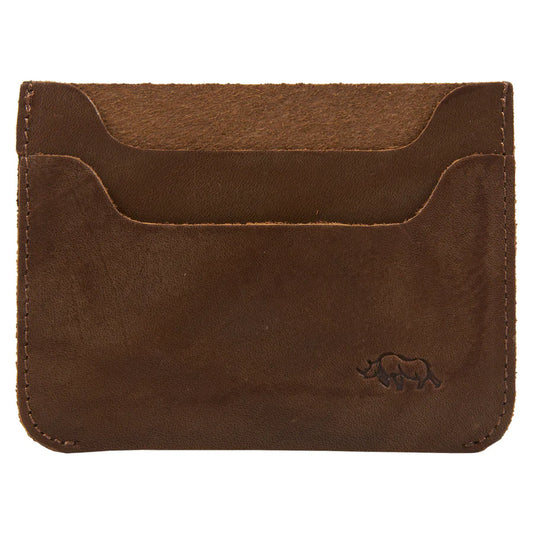 Genuine African Leather Medium Brown Card Holder