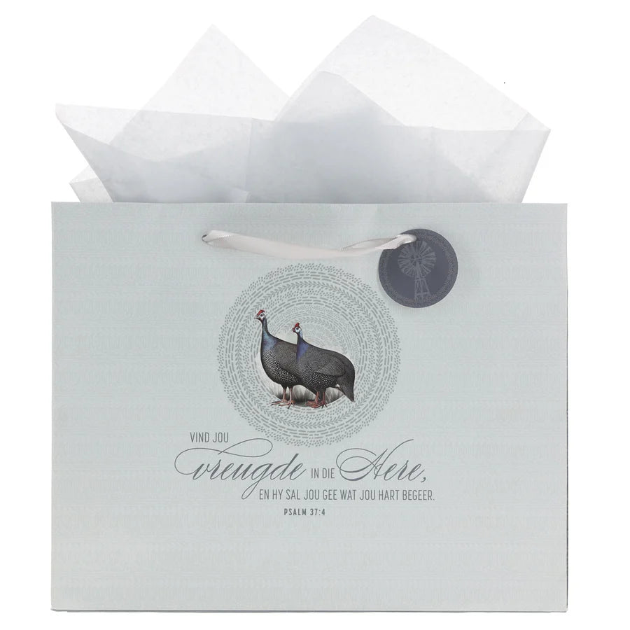 Vind Jou Vreugde in die Here Afrikaans Large Landscape Gift Bag with Gift Tag