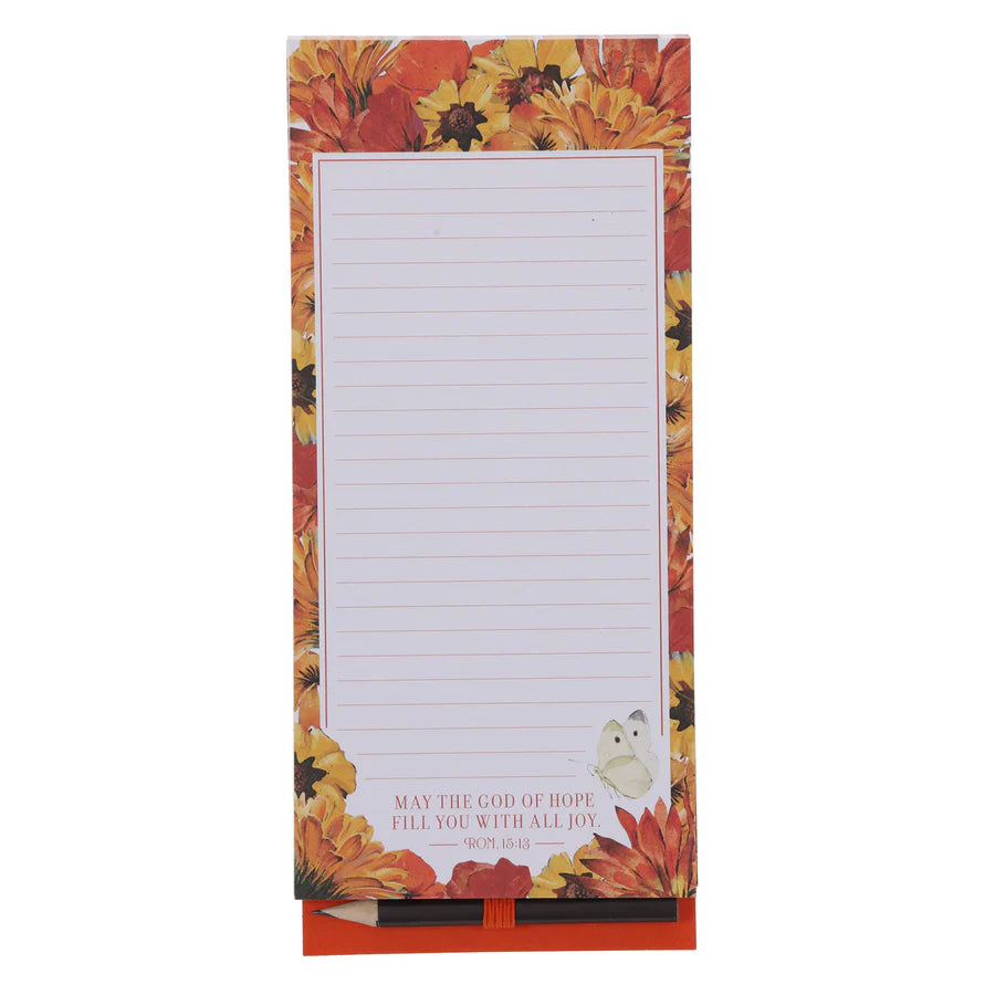 May the God of Hope Fill You with All Joy Magnetic Notepad with Pencil