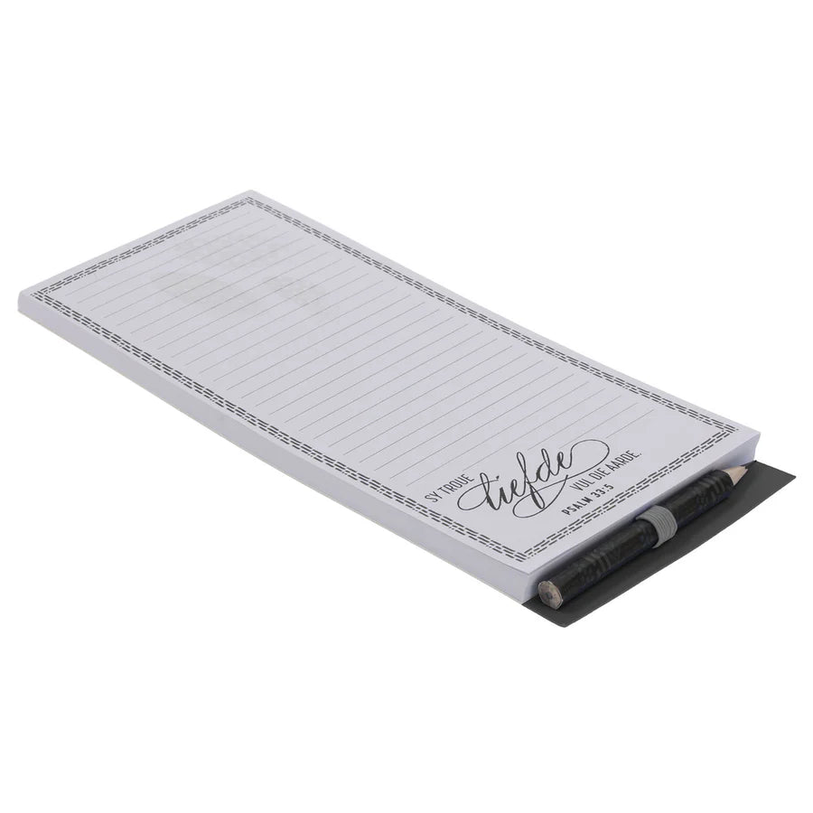 Sy Troue Liefde Vul die Aarde Afrikaans Magnetic Notepad with Pencil