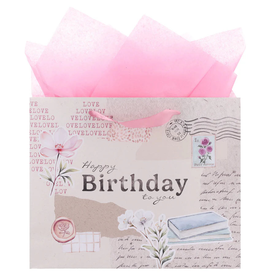 Happy Birthday to You Large Landscape Gift Bag with Card