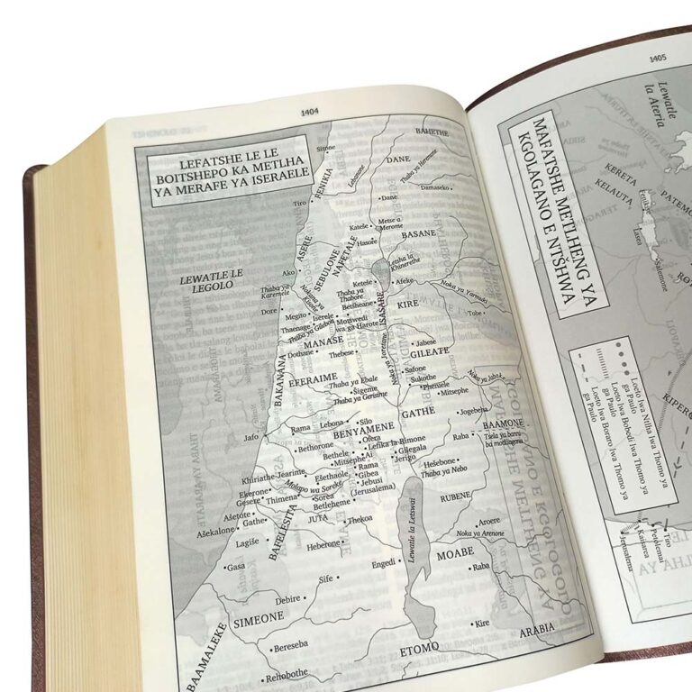 SETSWANA 1970 complete Bible, large print, brown vinyl softcover, gilt-edged
