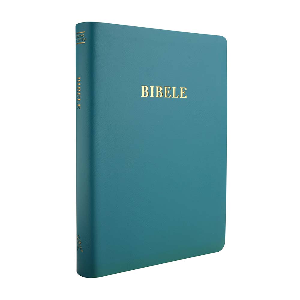 SESOTHO 1909 SO complete Bible, medium size, teal vinyl softcover, gilt-edged, ribbon marker