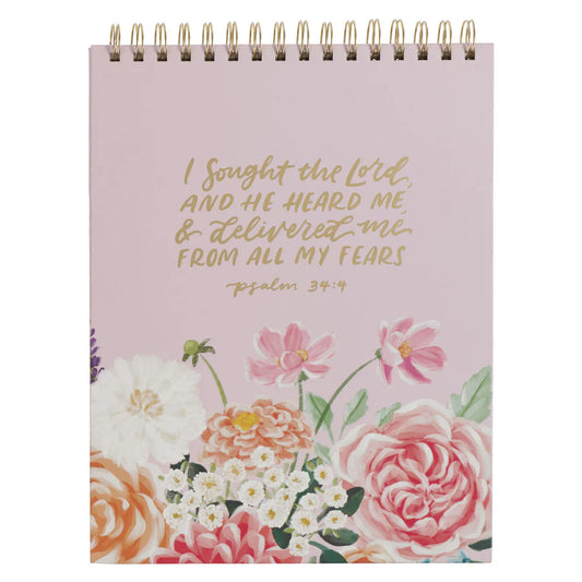 I Sought the Lord and He Heard Me and Delivered Me from All My Fears A4 Wirebound Notepad