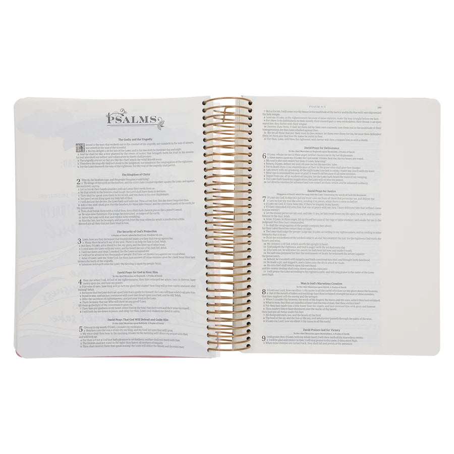 KJV Pink Spiral-Bound Hardcover Faux Leather My Creative Bible Illustrators Edition