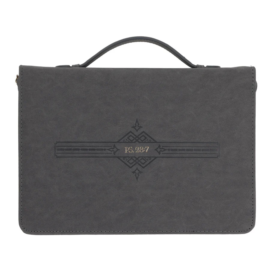 The Lord Is My Strength and Shield Faux Leather Bible Bag