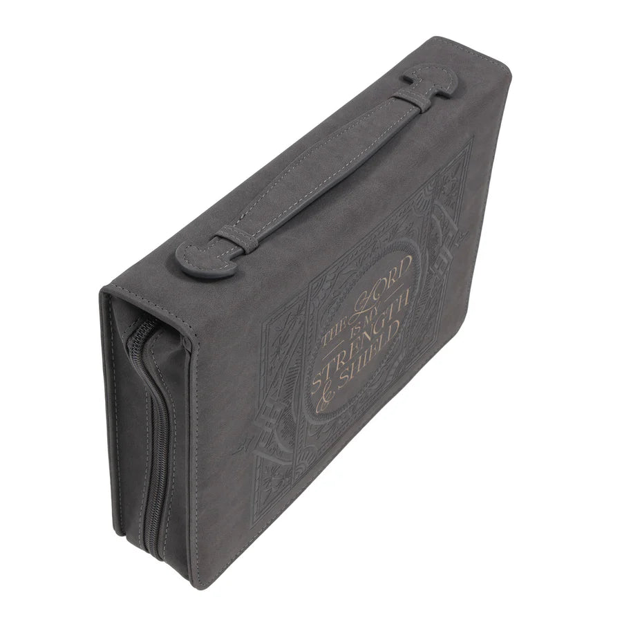 The Lord Is My Strength and Shield Faux Leather Bible Bag
