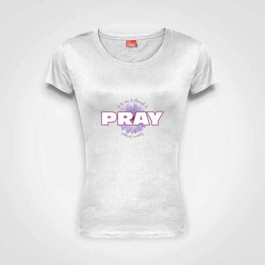 Ladies Classic T shirt (W)- Pray on it, over it, through it
