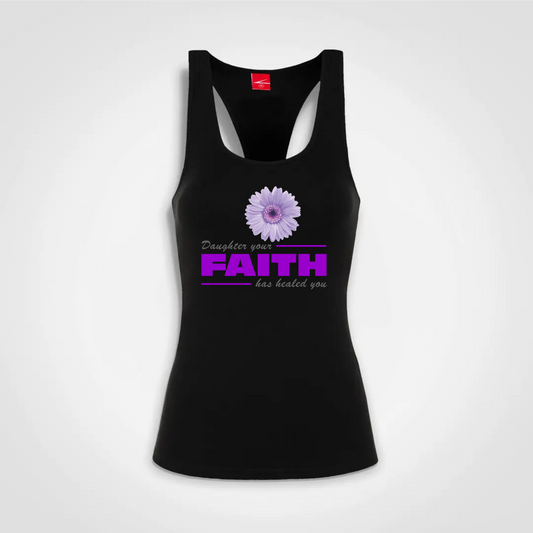 Daughter Your Faith Has Healed You - Ladies Sport Top Black