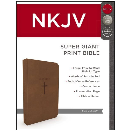NKJV Brown Faux Leather Super Giant Print Bible