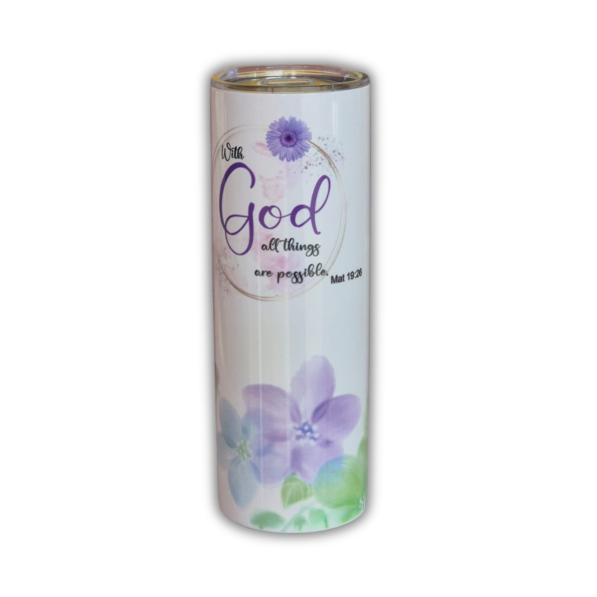 Stainless Steel Tumbler - With God all things are possible (W)